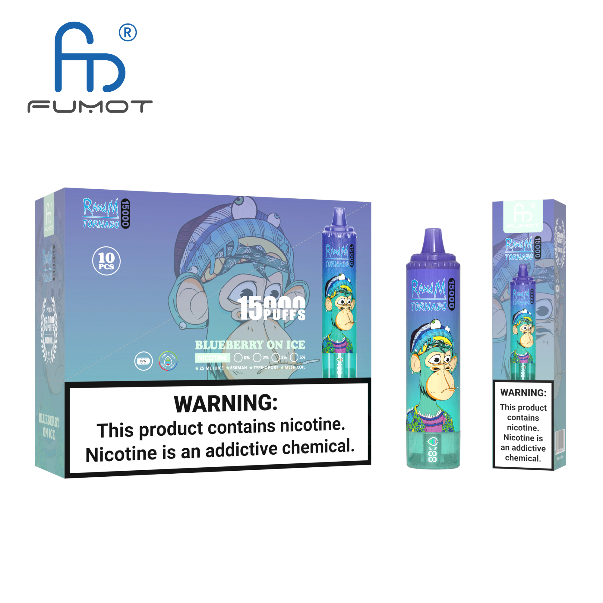 elfbar elfa master akku RandM Tornado 15000 Blueberry On Ice