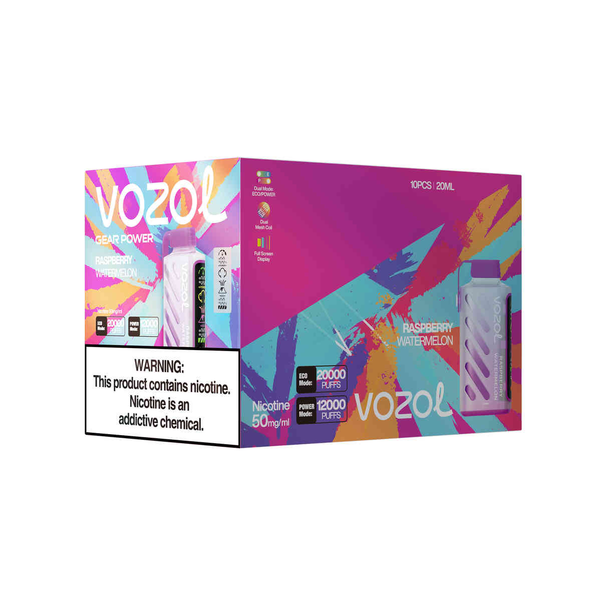 VOZOL Gear Power 20000 Raspberry Watermelon: Vozol 20k 20,000 puffs VOZOL Gear Power 20000 Raspberry Watermelon: Vozol 20k 20,000 puffs