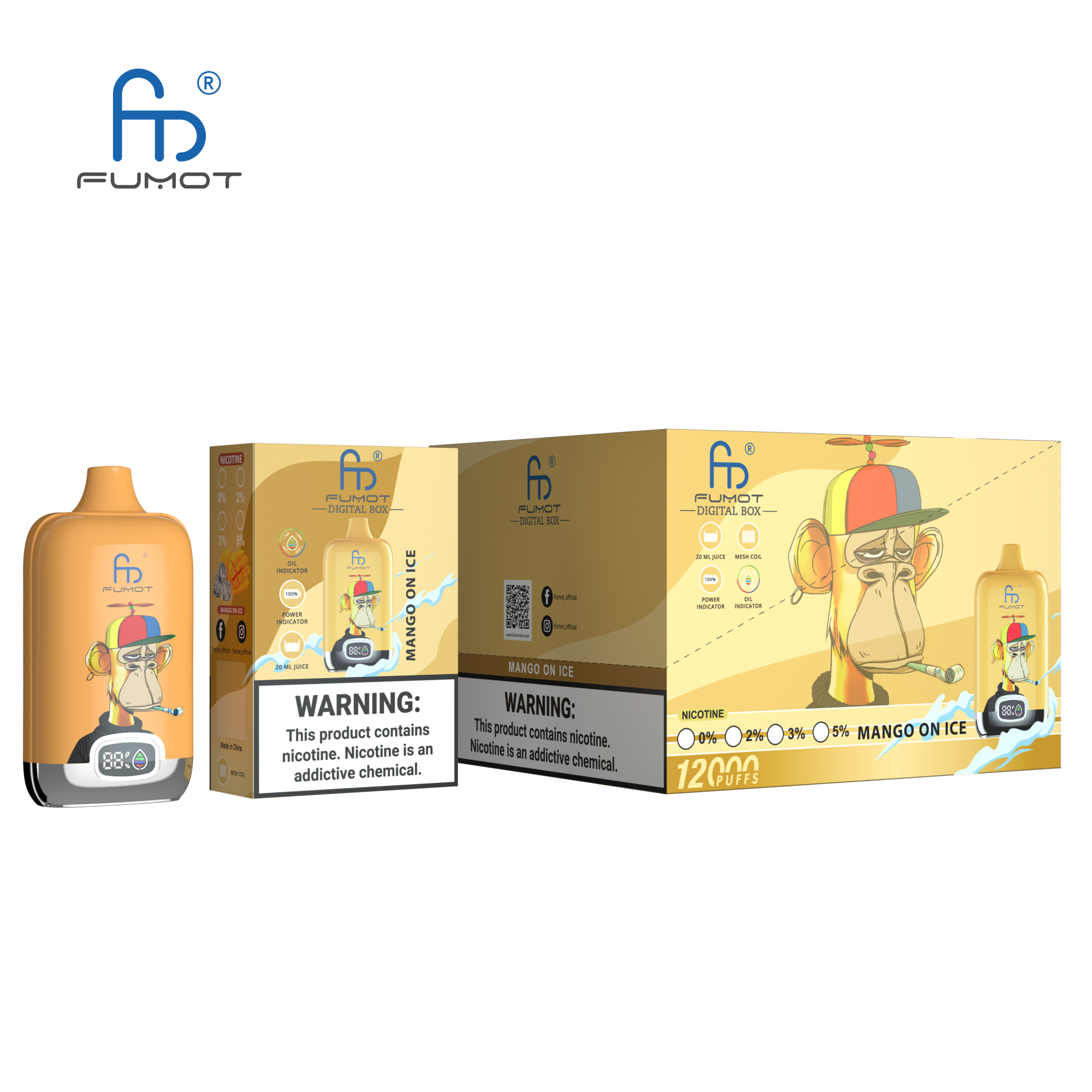 Fumot 12000 Ice Pop RandM Tornado 12000 Ice Pop 🧊 – RandM Tornado Vapes  Fumot Digital Box 12000 Disposable Vape Wholesale