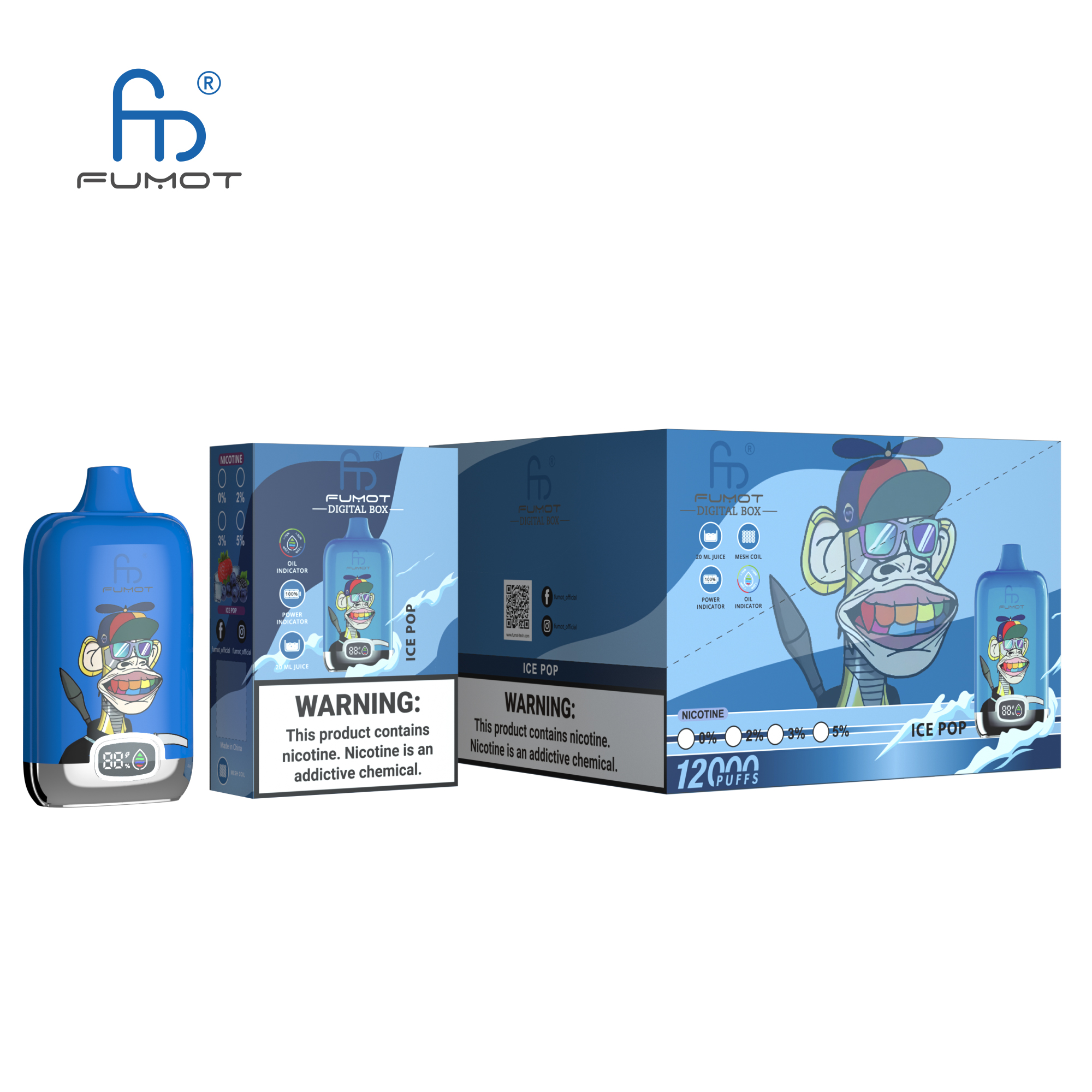fumot 12k ice pop Tornado Vape 12000 main image 1