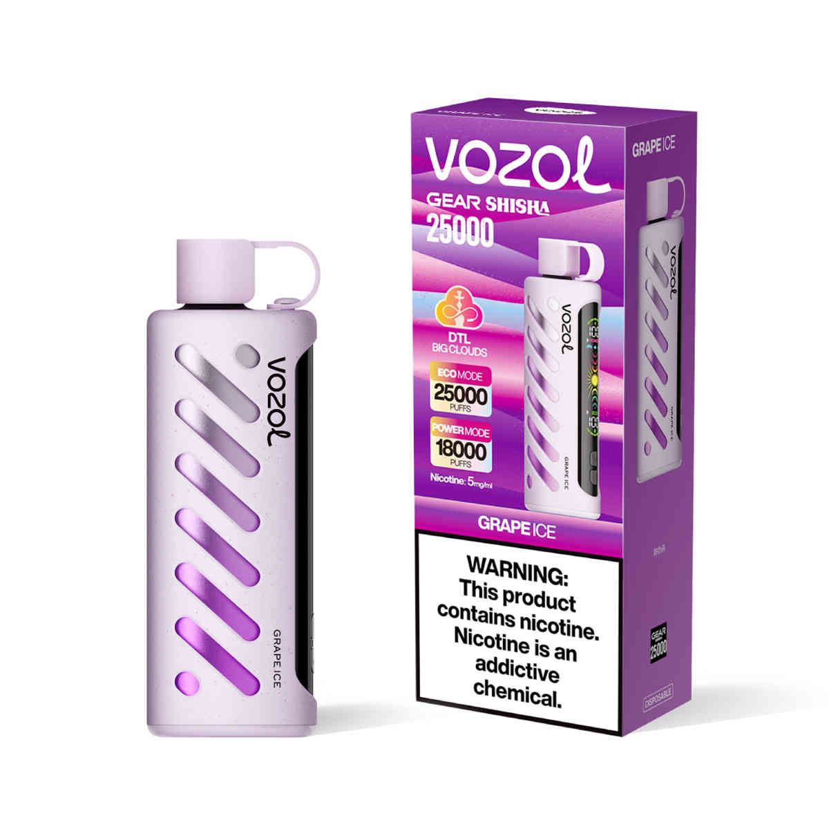 Vozol Vozol Gear Shisha 25000 Grape Ice e-shisha flavour e-shisha 25k