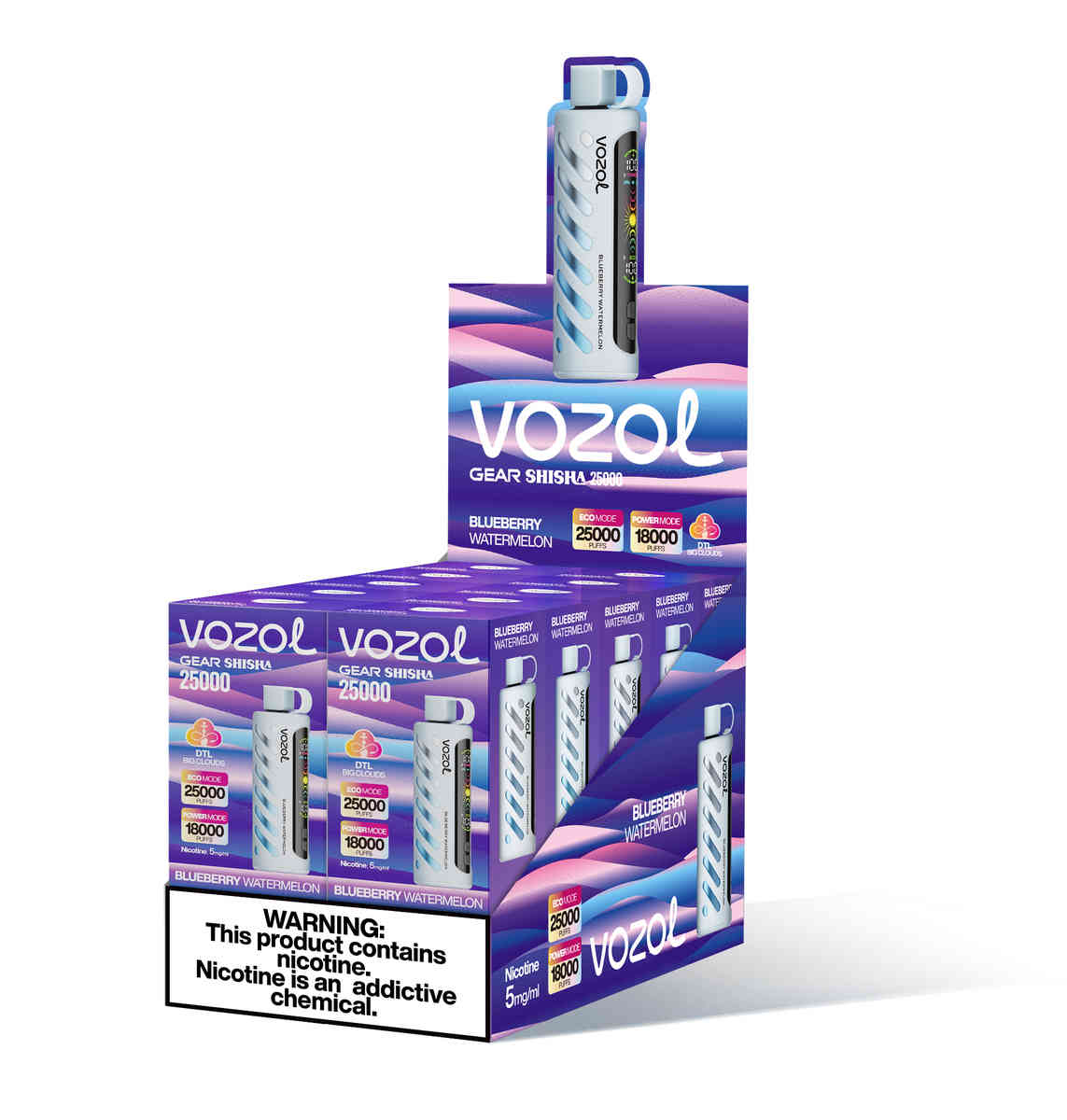 Vozol Gear Shisha 25000 Blueberry Watermelon E-Shisha flavour E-Shisha 25k