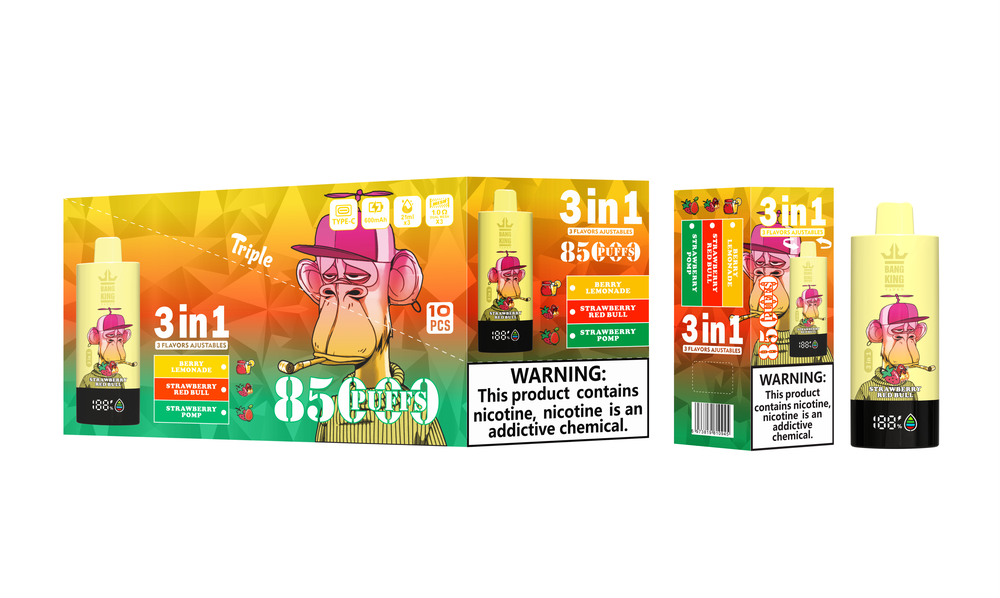 Bang King 85000 Puff Vape-berry lemonade & starawberry red bull & strawberry  pomp