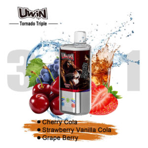 Uwin Tornado Triple 60000 Puffs – Cherry Cola & Strawberry Vanilla Cola & Grape Berry