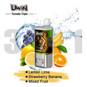 Uwin Tornado Triple 60000 Puffs – Lemon Lime & Strawberry Banana & Mixed Fruit