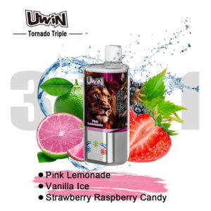 Uwin Tornado Triple 60000 Puffs – Pink Lemonade & Vanilla Ice & Strawberry Raspberry Candy