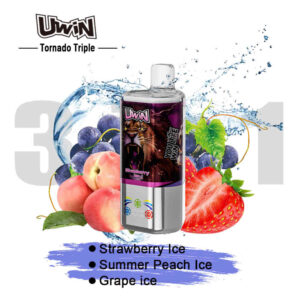 Uwin Tornado Triple 60000 Puffs – Strawberry Ice & Summer Peach Ice & Grape Ice