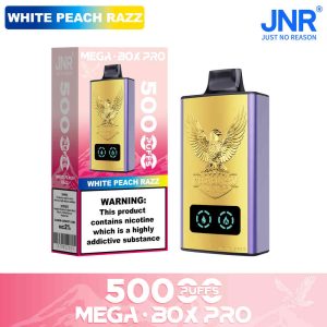 Jnr Vape Mega Box Pro 50000 Puff White Peach Razz